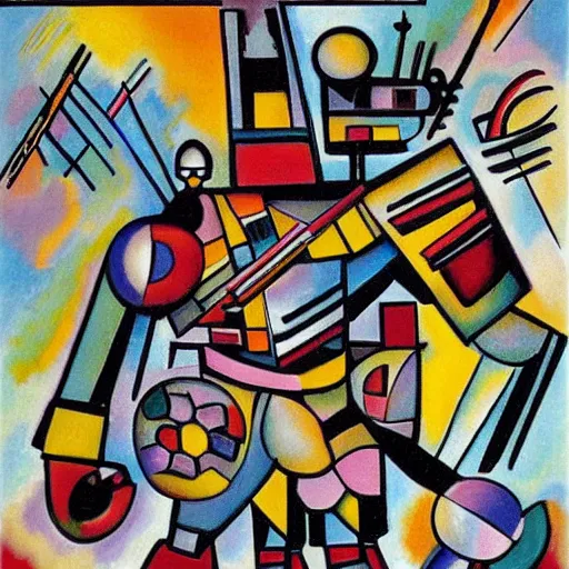 Prompt: warrior robots by Kandinsky