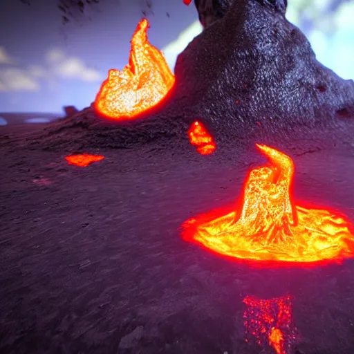 Image similar to molten core, melting, glowing magma, lava, unreal engine, highly detailed, epic