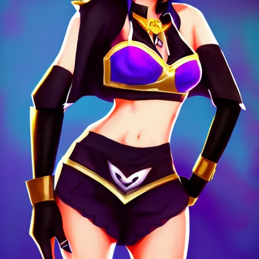 Image similar to K/DA Akali, Riot Games, League of Legends, by Marie Magny