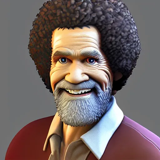 Image similar to 3d render of Bob Ross as a Super Smash bros ultimate character