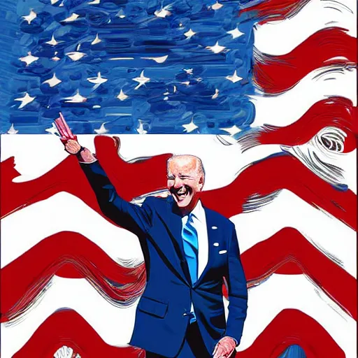 Image similar to : president biden wearing occulas, digital art, illustration, art station