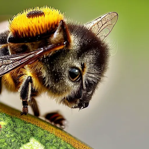 Image similar to photo of a bee that looks like a kitten