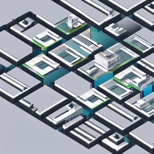 Prompt: isometric view of recursive architecture