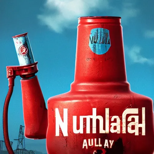 Image similar to fallout 4 advertisement poster of nuka cola, astonishing detail, smooth lines