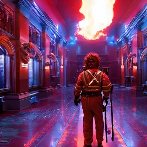 Image similar to stunning awe inspiring peter dinklage as a ghostbuster in the movie ghostbusters, movie still 8 k hdr atmospheric lighting