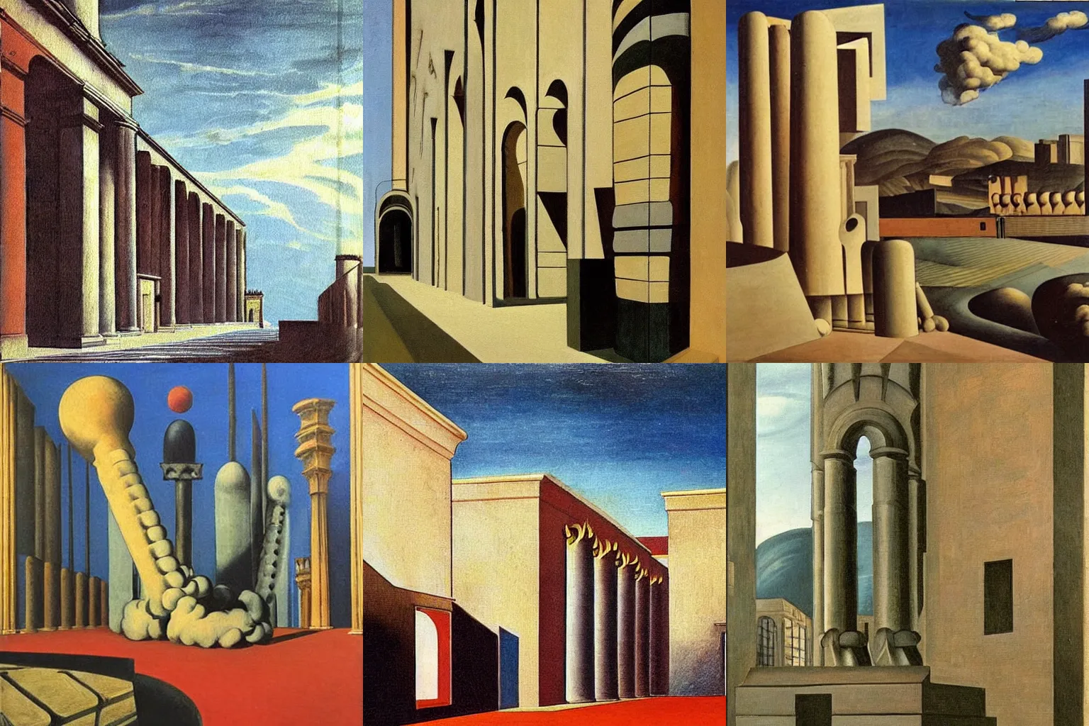 Image similar to painting by de chirico