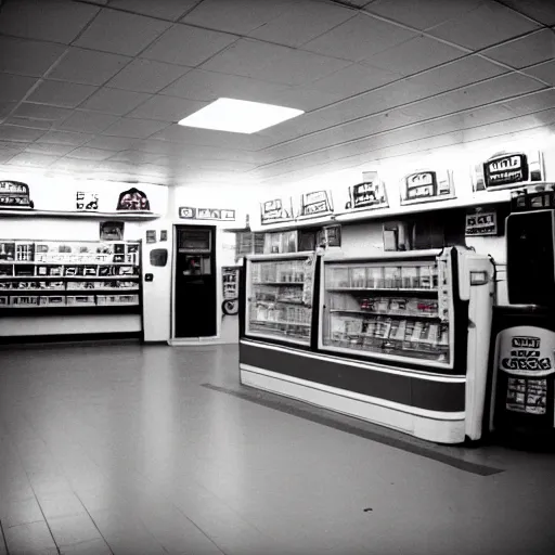 Image similar to cinestill 5 0 d photograph of the inside of an empty convenience store