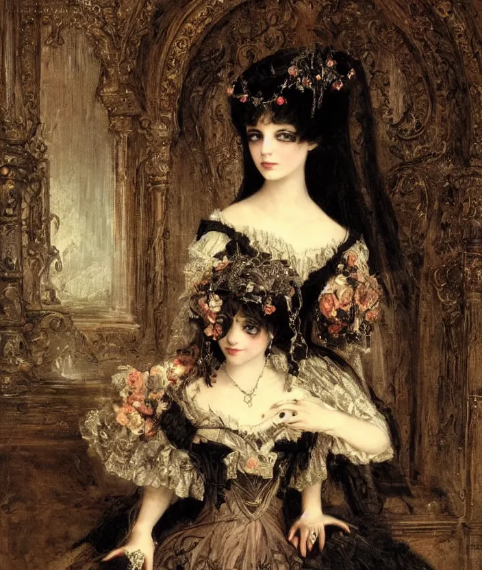 Image similar to gothic princess portrait by william - adolphe bouguerea, highly detailded