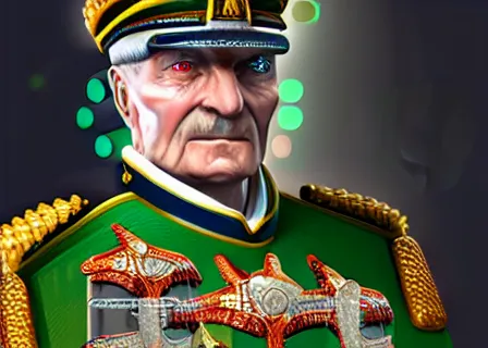 Image similar to Stellaris style portrait of a general from the Commonwealth of Man, digital art