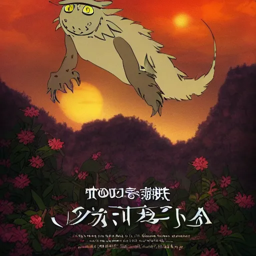 Image similar to monster made by studio ghibli ( in the night ), 8 k, smooth, fairy, high detail, high quality, beautiful scene