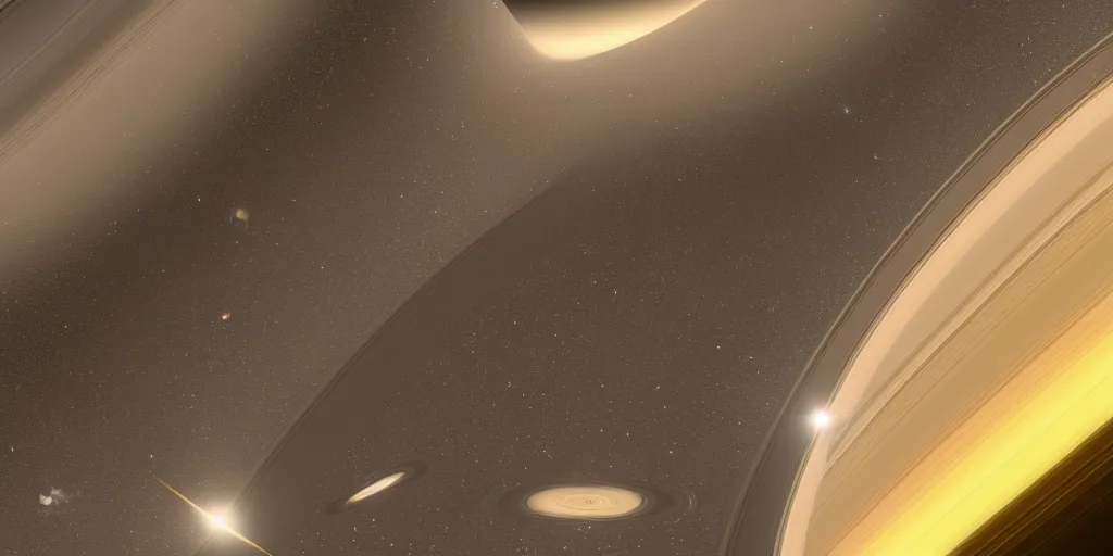 Prompt: a beautiful view of saturn from inside its rings, with many asteroids floating in the foreground. dark background with a few stars. 4 k ultra hd, cg society contest winner, detailed space art