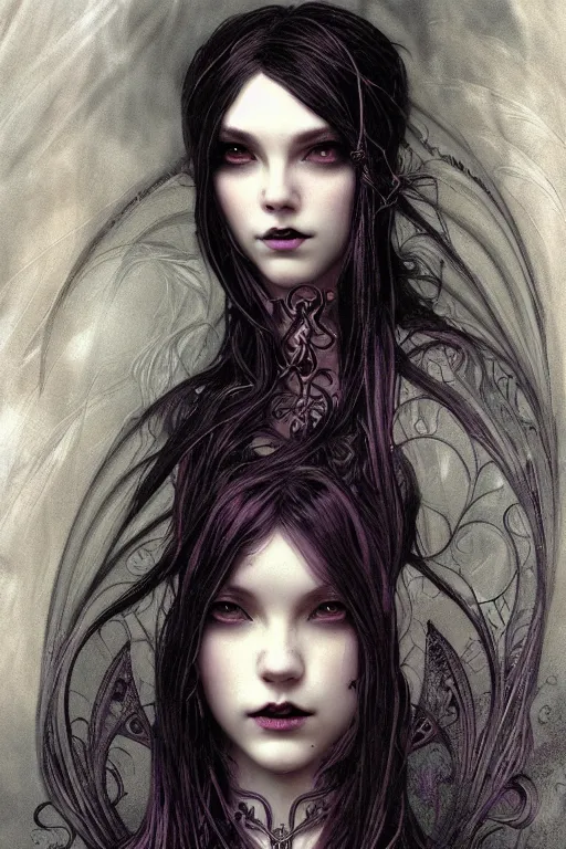 Prompt: beautiful and gothic and victorian and luxury and demonic young medieval dark wizard portrait like blackpink lisa+front face with light flowing hair, ultradetail face, art and illustration by tian zi and craig mullins and WLOP and alphonse mucha, fantasy, intricate complexity, human structure, human anatomy, fantasy character concept, watermark, blurry, hyperrealism 8k