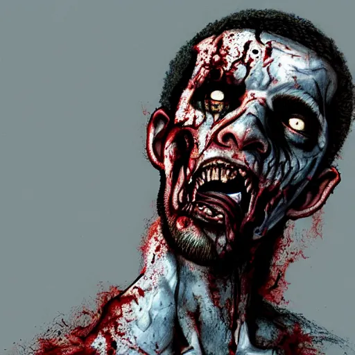 Image similar to drake as a zombie highly rendered, lit from above