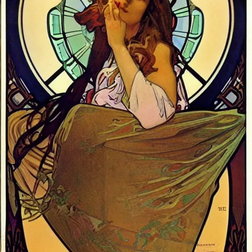 Prompt: silesia by alphonse mucha