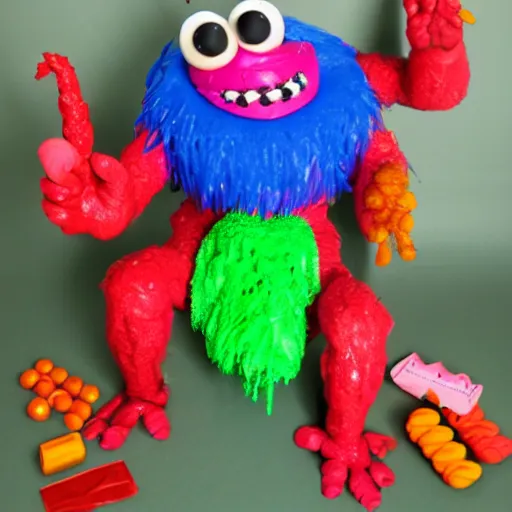 Image similar to big fat monster made out of candy