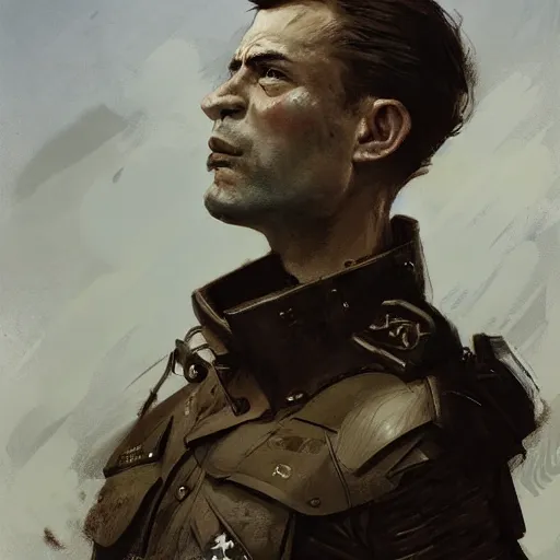 Image similar to portrait of don pelayo, colourised, face portrait, epic, tragic, military art, fantasy, dieselpunk, hd shot, digital portrait, beautiful, artstation, comic style, by artgerm, guy denning, jakub rozalski, magali villeneuve and charlie bowater