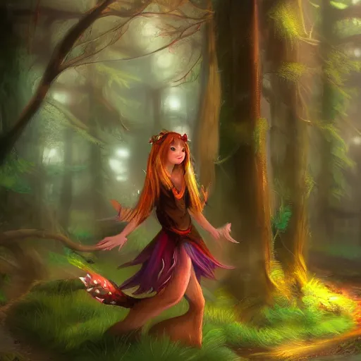 Prompt: a woodland clothing shore run by a fae dragon princess 4 k ultra detailed colorful cute artstation trending enigmatic lighting soft bokeh diffuse