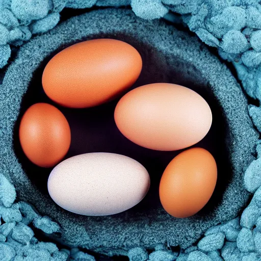 Prompt: tiny dachshunds hatching from eggs : : wildlife photography : : macro photography,