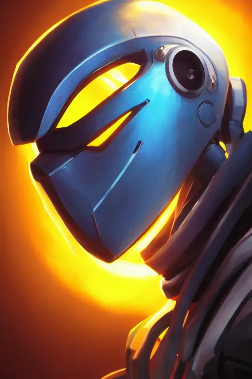 Image similar to epic mask helmet robot ninja portrait stylized as fornite style game design fanart by concept artist gervasio canda, behance hd by jesper ejsing, by rhads, makoto shinkai and lois van baarle, ilya kuvshinov, rossdraws global illumination radiating a glowing aura global illumination ray tracing hdr render in unreal engine 5