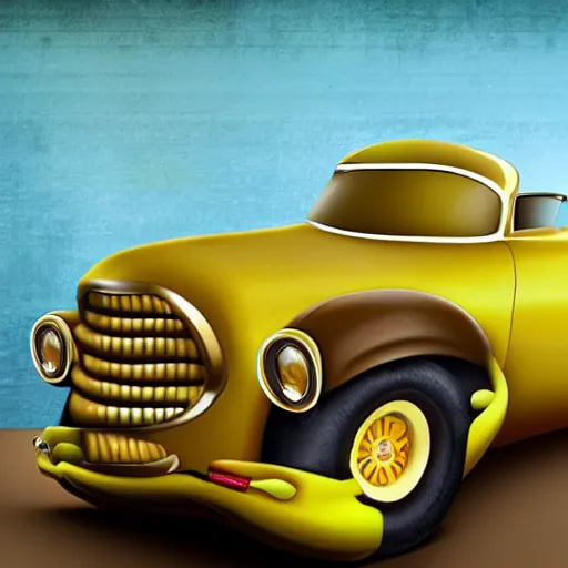 Image similar to car made of bananas, photorealistic, surreal