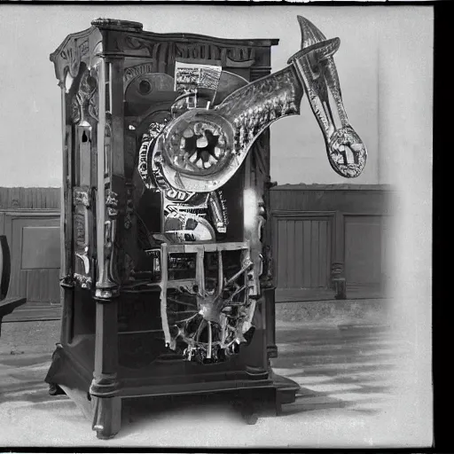 Prompt: photography of a victorian shark machine