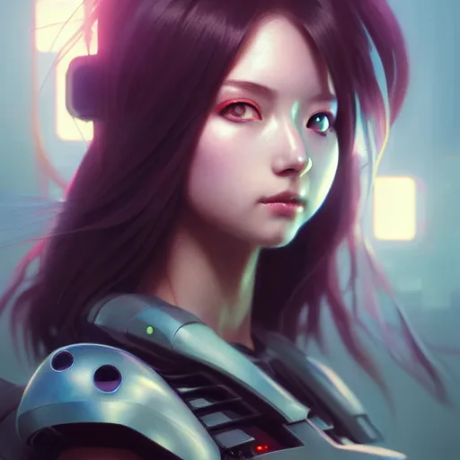 Image similar to beautiful trooper anime girl portrait, anime, cyberpunk, ultra detailed, elegant, intricate, dynamic lighting, hyperrealist, digital art, digital painting, artstation, wlop, sharp focus, illustration, art by artgerm and greg rutkowski and alphonse mucha, 8 k