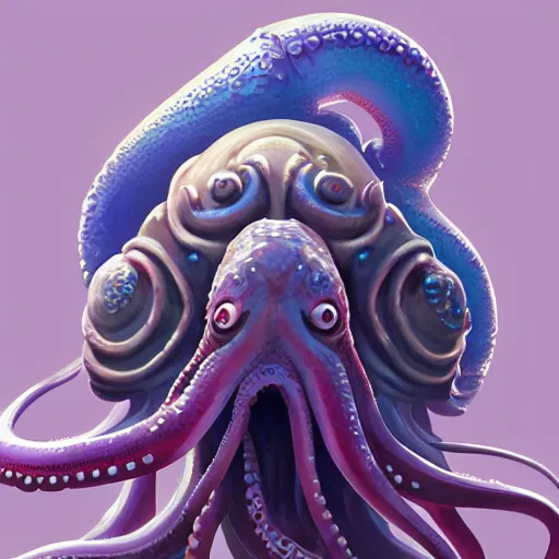 Prompt: Portrait of an Ilithid from dungeons and dragons, a creature with octopus face with tentacles instead of beard, mattepainting concept Blizzard pixar maya engine on stylized background splash comics global illumination lighting artstation lois van baarle, ilya kuvshinov, rossdraws