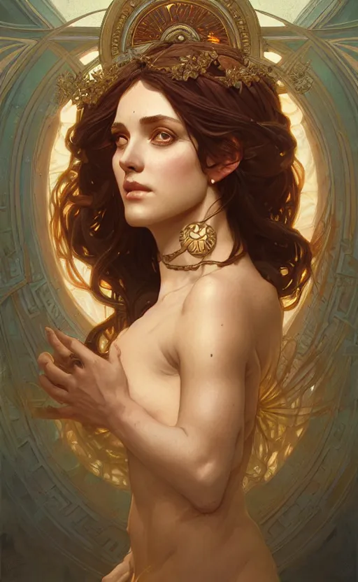 Image similar to portrait of the goddess circe, greek mythology, intricate, headshot, highly detailed, digital painting, artstation, concept art, sharp focus, cinematic lighting, illustration, art by artgerm and greg rutkowski, alphonse mucha, cgsociety