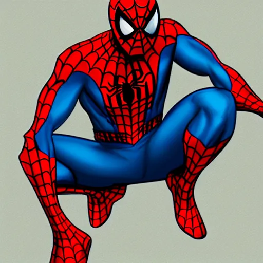 Prompt: spider - man drawn by quinton hoover,