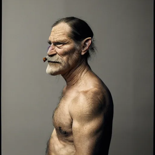 Image similar to portrait of bison - human hybrid, by annie leibovitz, portrait of a man, studio lighting, award - winning