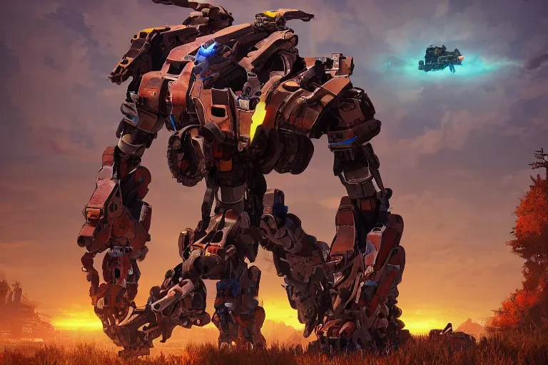 Image similar to stalker machine mecanical creature robot of horizon forbidden west horizon zero dawn radiating a glowing aura global illumination ray tracing hdr fanart arstation by ian pesty and alena aenami artworks in 4 k