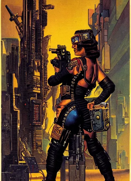 Image similar to cyberpunk mercenary. portrait by jean giraud and anton otto fischer and john philip falter and will eisner and gil elvgren