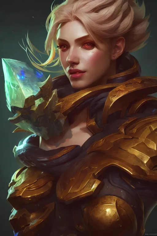 Image similar to league of legends portrait, au naturel, hyper detailed, digital art, trending in artstation, cinematic lighting, studio quality, smooth render, unreal engine 5 rendered, octane rendered, art style by klimt and nixeu and ian sprigger and wlop and krenz cushart.