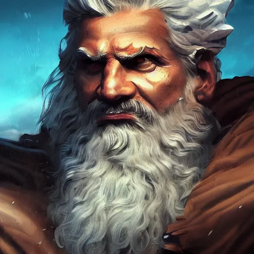 Prompt: an epic digital art of Zeus in thunderclouds by Diego Gisbert Llorens, Zeus, epic painting, masterpiece, hyperdetailed, artstation, cgsociety, 8k