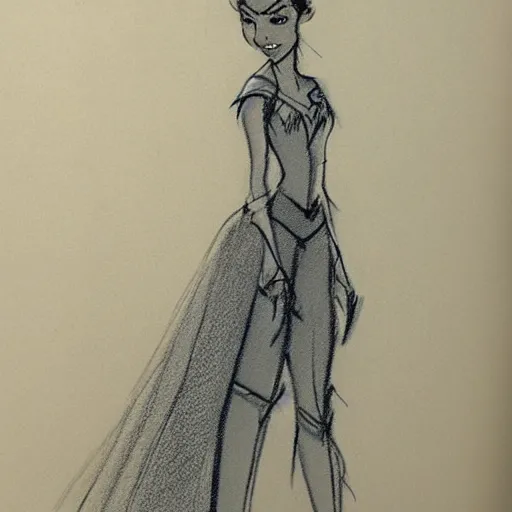 Image similar to milt kahl sketch of victoria justice as princess padme from star wars episode 3