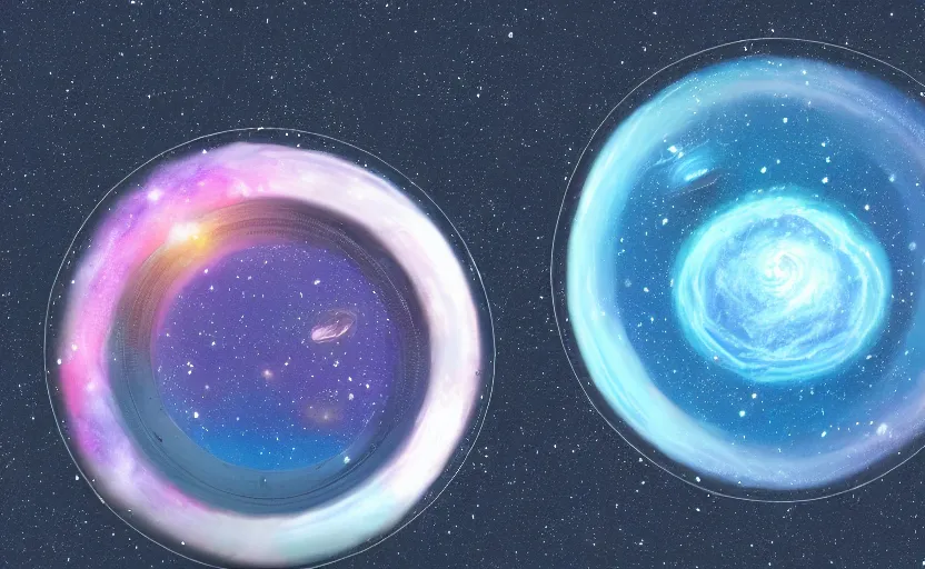 Prompt: the universe in a frisbee