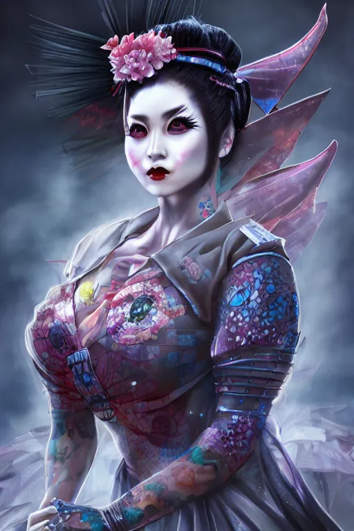 Image similar to agile geisha cyberpunk Dragon princess, digital art, 8k ,character ,realistic, portrait, hyperrealistic