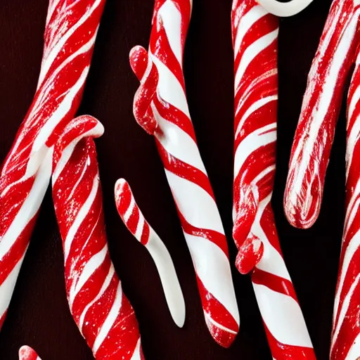 Image similar to beef jerky candy cane, photography, 8 k,