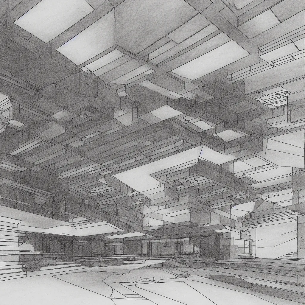 Image similar to gigachad, global illumination, radiant light, detailed and intricate environment, sketch drawing by frank lloyd wright