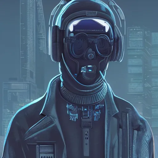 Prompt: a cyberpunk man with implants, techwear, Industrial Scifi, detailed illustration, character portrait, by Martin Grip and Moebius