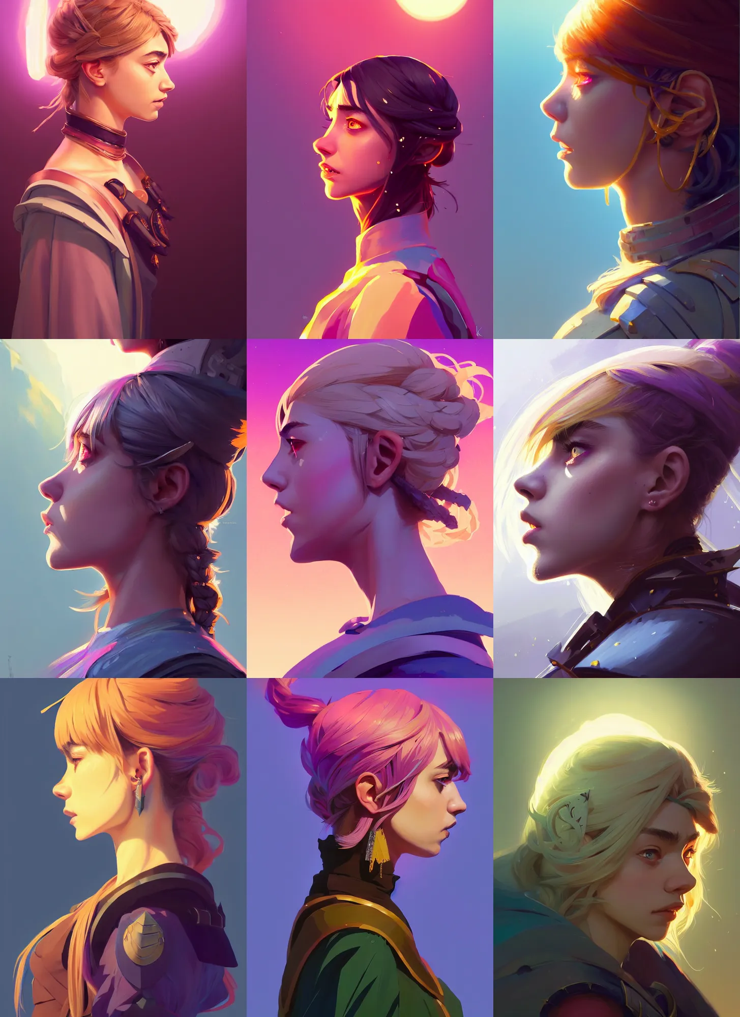 Prompt: side profile centered painted portrait, Imogen Poots as a Paladin, D&D, matte painting concept art, beautifully backlit, official fanart, colourful, pretty face, intricate eyes, beautiful, elegant, Anime by and ilya kuvshinov and Cushart Krentz and Gilleard James, 4k, HDR, Trending on artstation, Behance, award winning