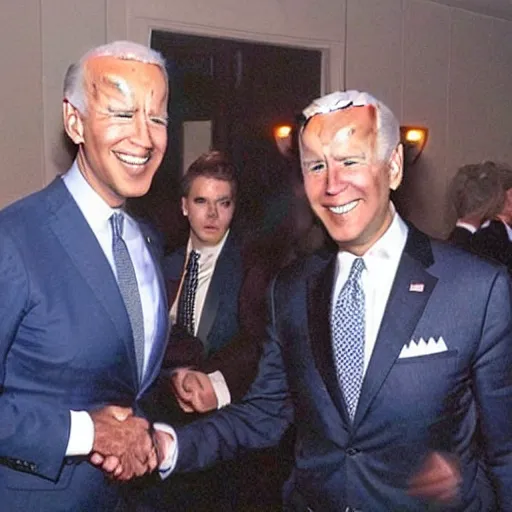 Image similar to photo of an alien meeting joe biden, award winning