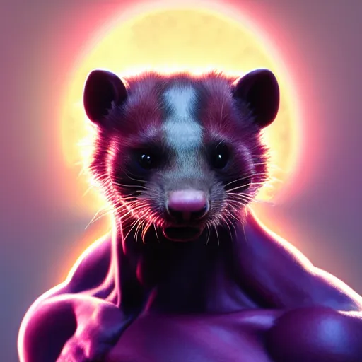 Image similar to a anthropomorphic ferret is thanos, hyperdetailed, artstation, cgsociety, 8 k