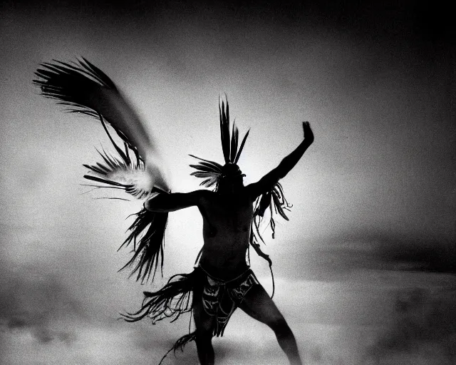 Image similar to a native indian rain dancing, black and white photograph, atmospheric, anatomy, highly detailed, smooth, sharp focus, by ron haviv and vivia maier