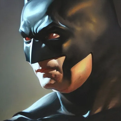 Prompt: An ultra-realistic portrait painting of Batman in the style of Frank Frazetta. 4K. Ultra-realistic. Highly detailed. Dark fantasy. Epic lighting.