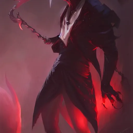 Prompt: concept art of league of legends vampire, greg rutkowski, trending on artstation, ambient lighting