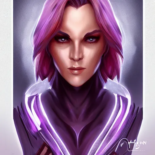 Image similar to face of vi from arcane, centered, symmetrical, artgerm, artstation