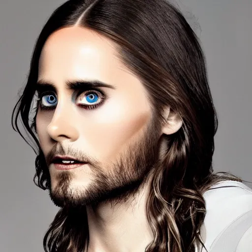 Prompt: android that looks like Jared Leto