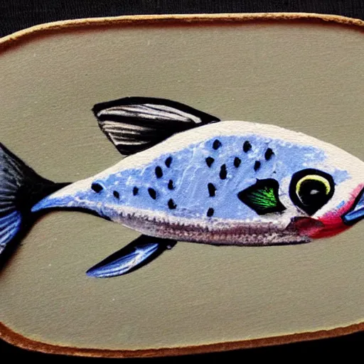 Prompt: fish miniature painting