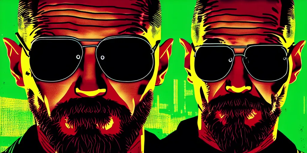 Image similar to Tom Hardy as Breaking Bad, cyberpunk art style, 4K quality